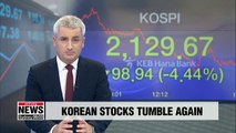 South Korean shares dive more than 4 percent on growth woes