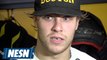 David Pastrnak Bruins vs. Oilers October 11 Postgame Locker Room