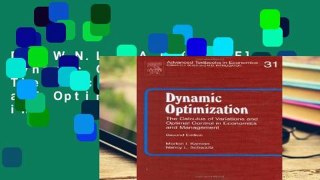 D.O.W.N.L.O.A.D [P.D.F] Dynamic Optimization: The Calculus of Variations and Optimal Control in