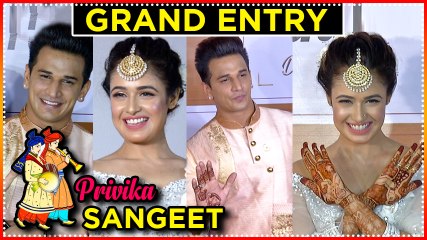Prince Narula And Yuvika Chaudhary GRAND ENTRY At Sangeet Ceremony | #privika