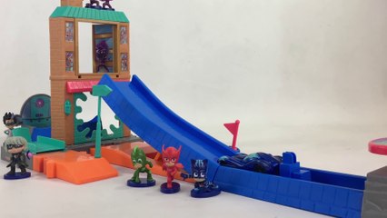  PJ Masks Die Cast Track Set Cat-Car Catboy Gekko Owlette Romeo Robot || Keith's Toy Box