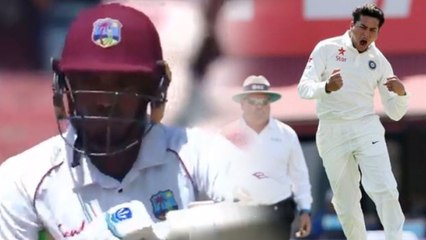 India VS West Indies 2nd Test: Kuldeep Yadav removes Sunil Ambris for 18 | वनइंडिया हिंदी