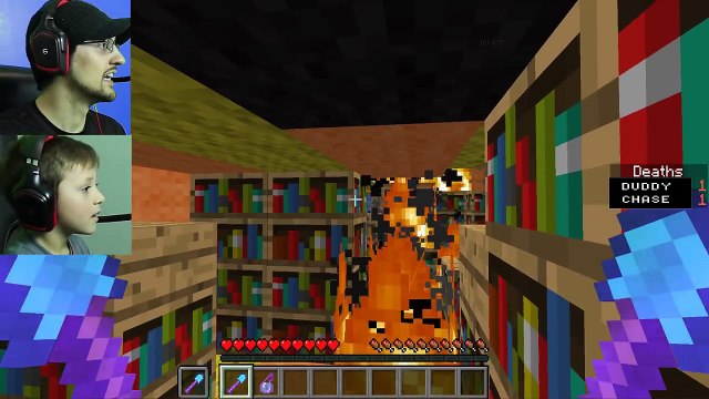 BURNING HELLO NEIGHBOR MINECRAFT CHALLENGE! FGTEEV Duddy vs. Chase Firey Structures Batman Mini-Game
