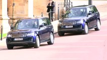 Prince Harry, Meghan, Prince William and Kate arrive in cars