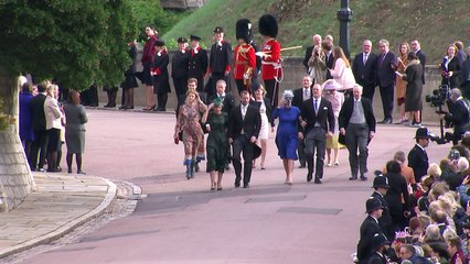 Zara and Mike Tindall arrive for Princess Eugenie's wedding