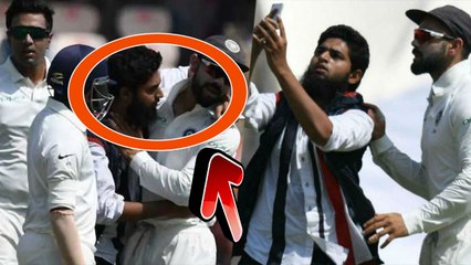 கோஹ்லியை பார்க்க மைதானத்திற்குள் நுழைந்த ரசிகர்- வீடியோ