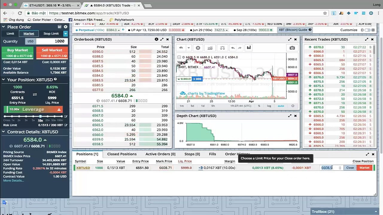 Hướng dẫn cách chơi Margin trên sàn Bitmex từ A - Z chi tiết