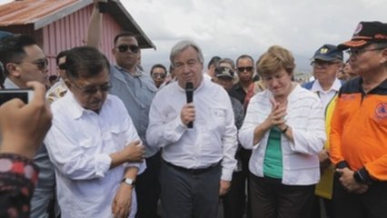 Guterres visita las víctimas del seísmo de Célebes, en último día de búsqueda
