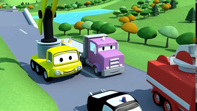 Der Streifenwagen in Autopolis - Klein Lily und Ben der Traktor sind in einem Container gefangen