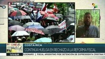 Continúa en Costa Rica huelga en rechazo a la reforma fiscal