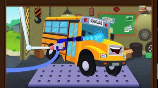 Tv cartoons movies 2019 School Bus Car Wash   Toy Car Wash   Games for Kids & Toddlers