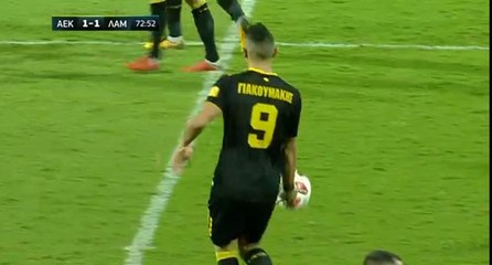 1-1 Giorgos Giakoumakis Goal - AEK 1-1 PAS Lamia 12.10.2018 [HD]