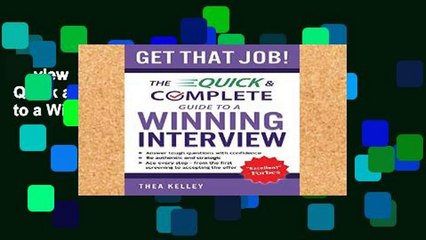Review  Get That Job!: The Quick and Complete Guide to a Winning Interview