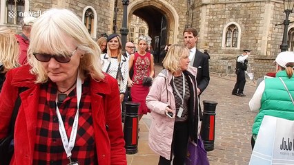Kate Moss and daughter snapped leaving Windsor Castle after royal wedding