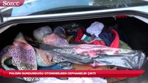 Polisin durdurduğu otomobilden cephanelik çıktı