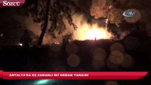Antalya’da eş zamanlı iki orman yangını