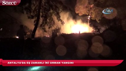 Antalya’da eş zamanlı iki orman yangını