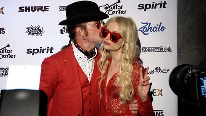 Jesse Hughes and Jennie Vee "Strange 80s 2" Benefit Concert Red Carpet
