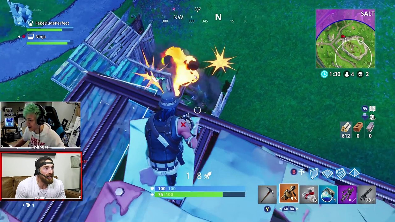 Fortnite with Ninja - Dude Perfect