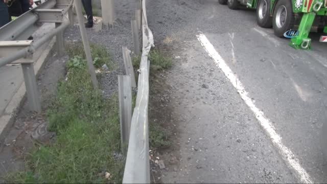 Tem'de Hafriyat Kamyon Devrildi, Trafik Durma Noktasına Geldi