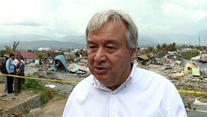 UN chief tours disaster-hit Indonesia as World Bank pledges aid