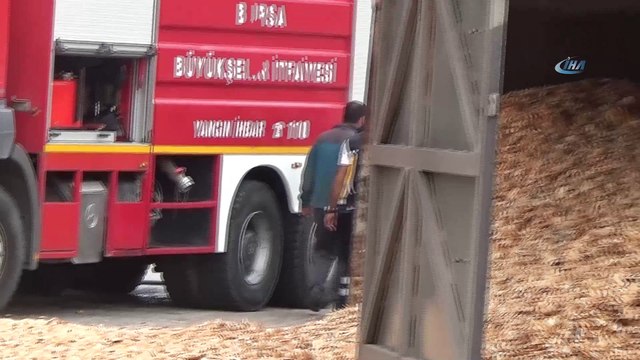 Talaş yüklü tır devrildi...Tır alev alırken talaşlar yola saçıldı