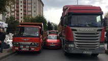 Beşiktaş'ta Bir Garip Kaza! İnat Eden Sürücü İki Kamyonun Arasına Sıkıştı