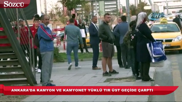 Ankara’da kamyon ve kamyonet yüklü TIR üst geçide çarptı
