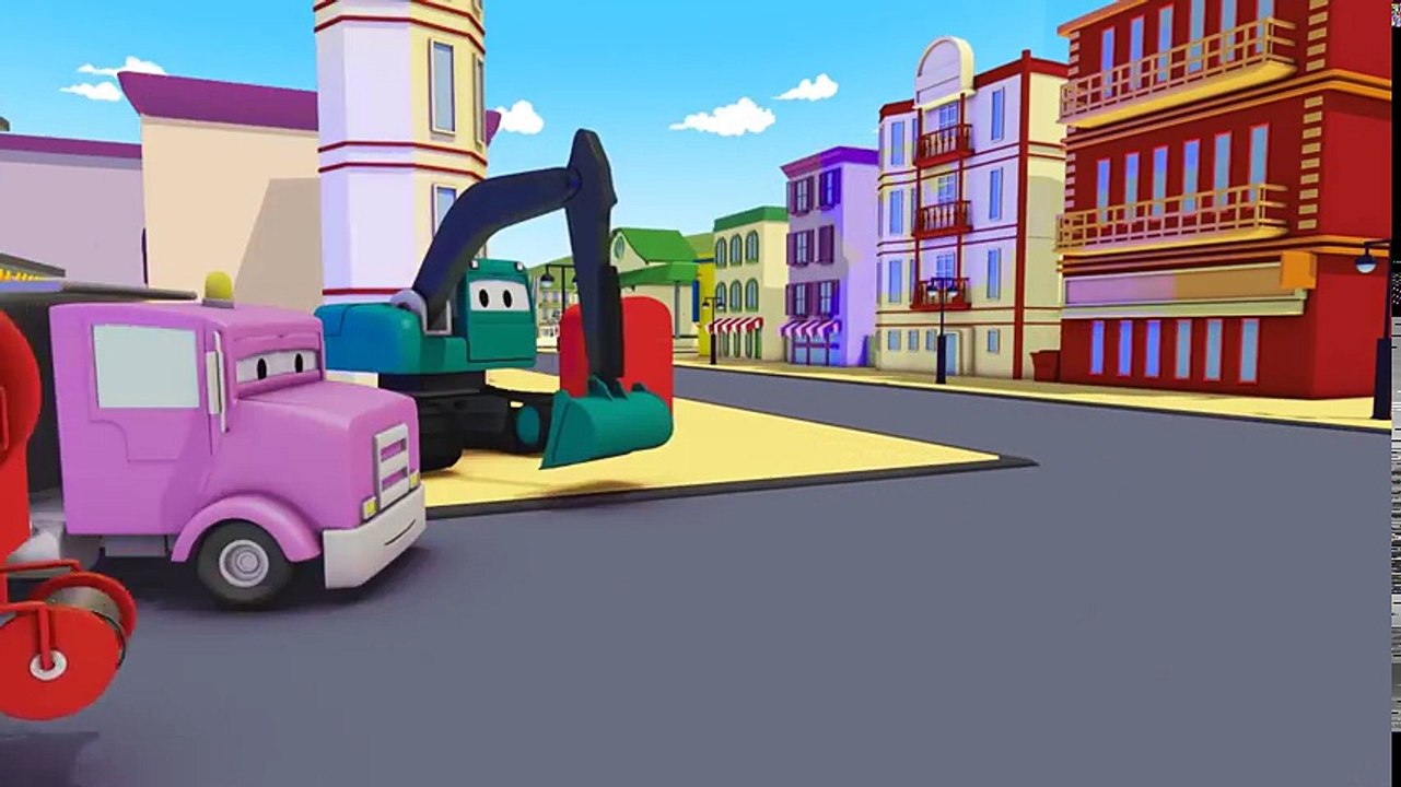 Der Streifenwagen in Autopolis -  Dane der Abrisskran steckt unter einer Brücke fest