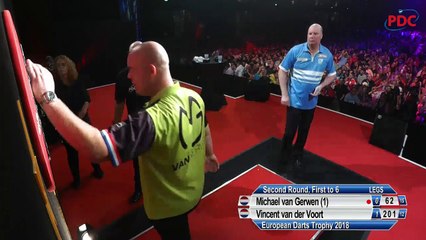Michael van Gerwen vs Vincent van der Voort | Round 2 | European Darts Trophy 2018