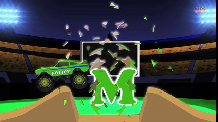 Tv cartoons movies 2019 Monster Truck Stunts   Learn Alphabets