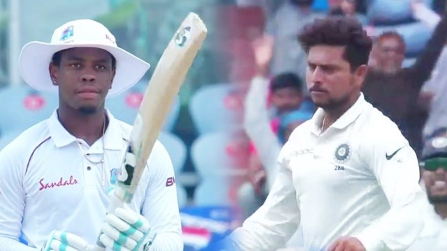 India VS West India 2nd Test: Kuldeep Yadav traps Shimron Hetmyer for 17 | वनइंडिया हिंदी