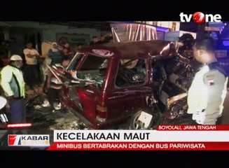 Bus Pariwisata Tabrak Minibus, Tujuh Orang Tewas