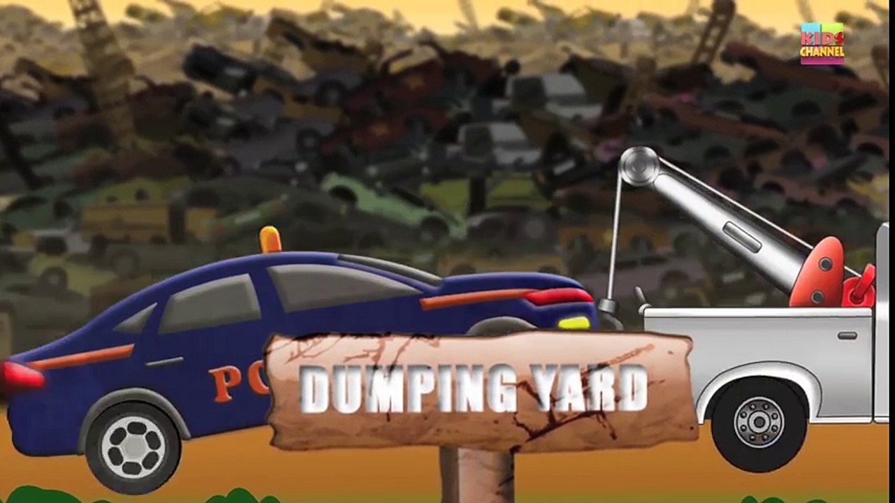 Tv cartoons movies 2019 Police Car   Dump Yard   Crusher Machine   Kids Car Smashing Toys