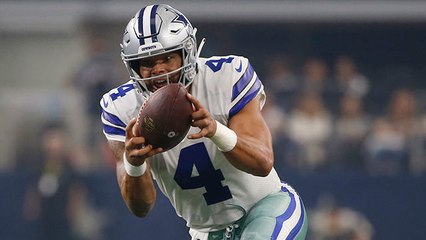 Prescott catches his bounced fumble for a first down