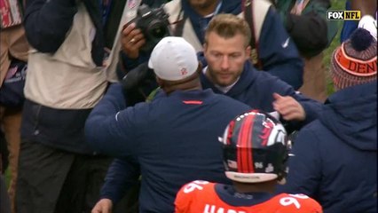 Former teammates Goff, Keenum hug after game