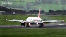 Planes land sideways in high winds at Bristol Airport
