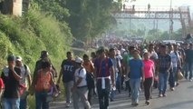 Miles de hondureños marchan a pie hacia Estados Unidos