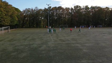 Le coup franc sur la barre de Mohamed Mellouk (Haut-du-Lièvre) contre Jarville en Coupe de France