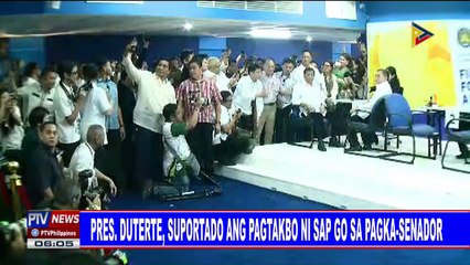 Pres. Duterte, suportado ang pagtakbo niSAP Go sa pagka-senador