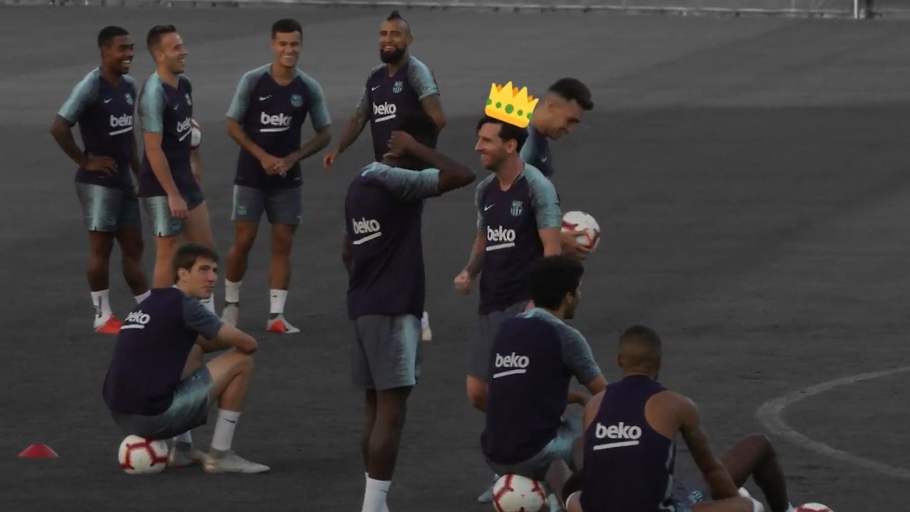 Lionel Messi brille sur coup-franc à l'entraînement