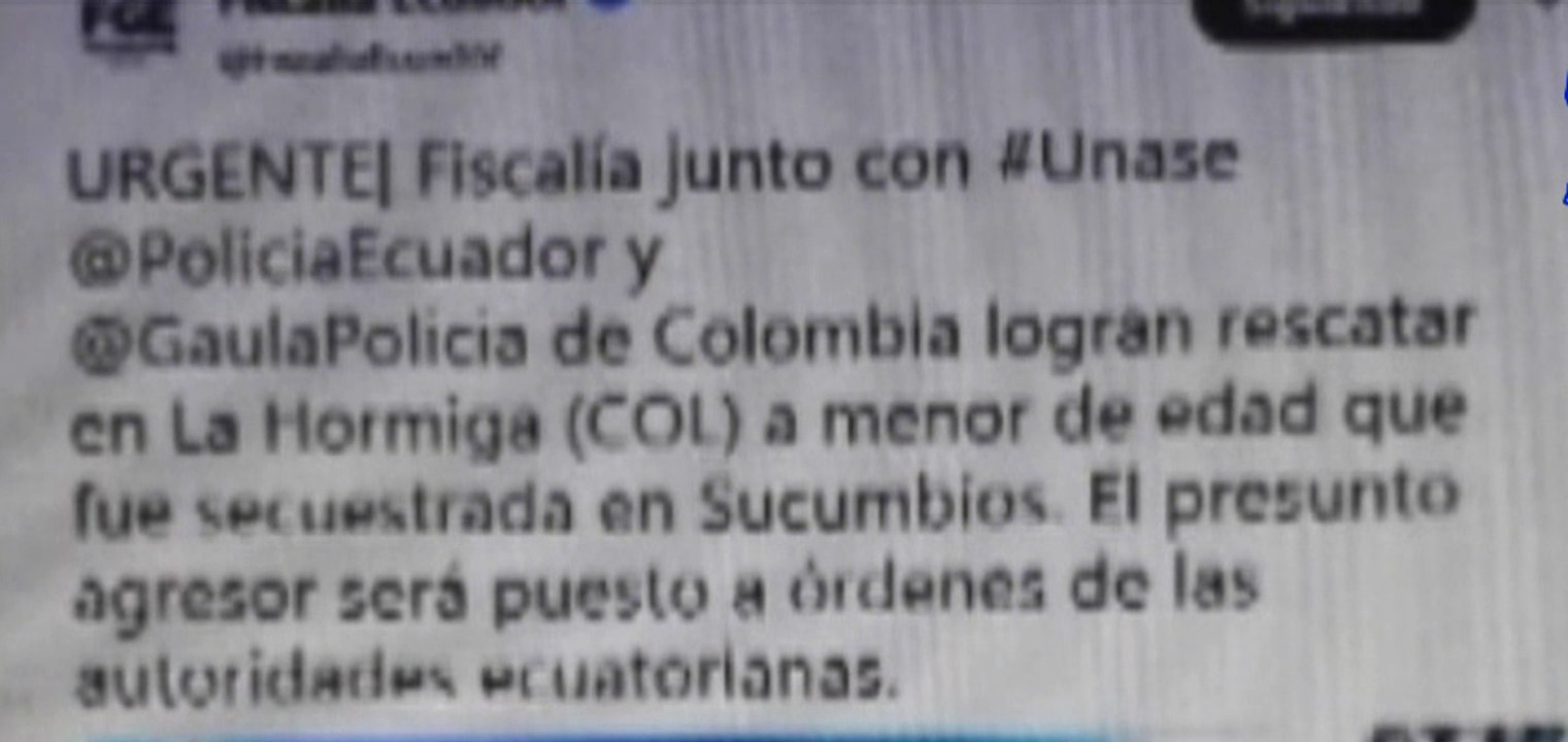 Encontrada en Colombia  la menor que fue secuestrada en Sucumbíos