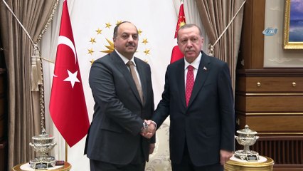 Cumhurbaşkanı Erdoğan, Katar Savunma Bakanını kabul etti