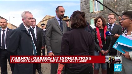 Édouard Philippe dans l''Aude : "l''urgence est le secours aux personnes"