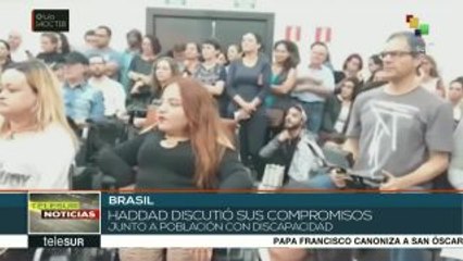 Se reúne candidato de PT Fernando Haddad con.personas con discapacidad