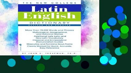 F.R.E.E [D.O.W.N.L.O.A.D] The Bantam New College Latin   English Dictionary [E.P.U.B]