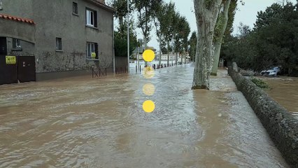 Le niveau atteint lundi par la crue à Trèbes, dans la vallée de l'Aude, est sans précédent depuis 1891