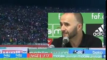 شاهد كيف رد النـاخب الوطني جمال بلماضي على صحفي في الندوة الصحفية بعد المباراة سأله عن طريقة اللعب في لقاء العودة في البنين 