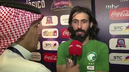 لقاء مع  قائد المنتخب السعودي "حسين عبد الغني" بعد مباراة العراق