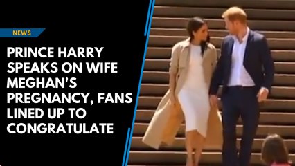 Prince Harry speaks on wife Meghan's pregnancy, fans line up to congratulate